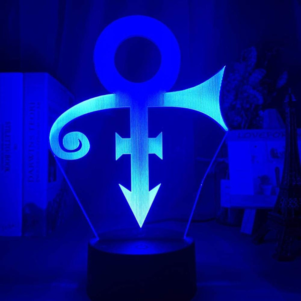 3D nattlys LED akryl LED nattlys Prins symbol logo nattlys for kontor rom dekorasjon sensor fargeendring bord USB