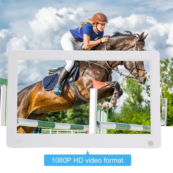 11,6 tum 16:9 1920*1080 1080P Kroppsinduktions Digital Fotoram Stöd för Video Bildspel Musik Klocka Kalender (vit )