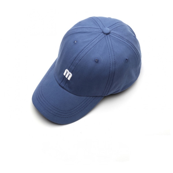 Dotpet Enkle Broderte Bokstaver Toppet Cap Dame Street Shade Buet Bre Baseball Cap(Blå)