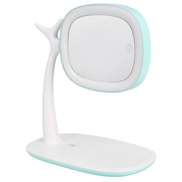 Smartphone Trådlös Laddning LED-lampa Spegel Pekskärm USB-laddning Spegel Kosmetisk Grön
