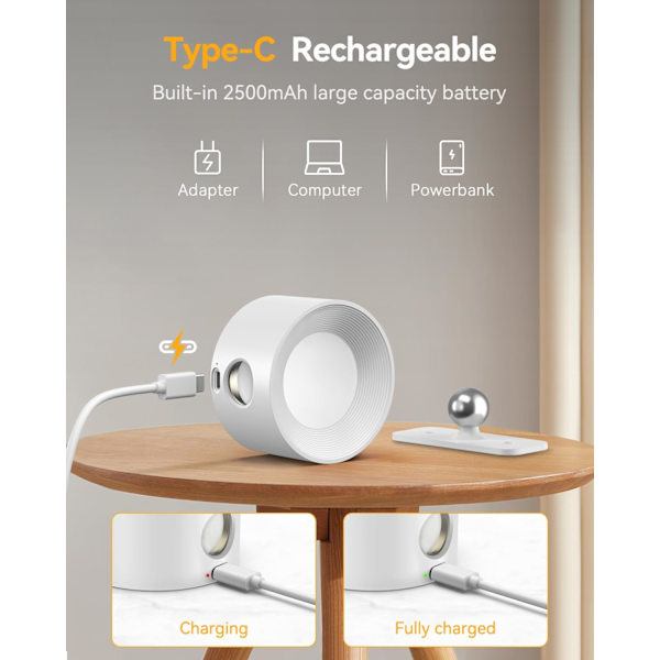 Væglampe, Touch Control Væglampe, 3 Lysstyrkeniveauer & 3 Farver Vægmonteret 360° Rotation LED Væglampe, Indendørs Billedlampe Læselampe white