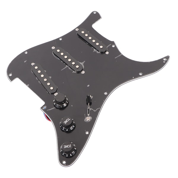 Elektrisk gitar pickup enkelt spole klar lyd 11 hull prewired pickup erstatning svart