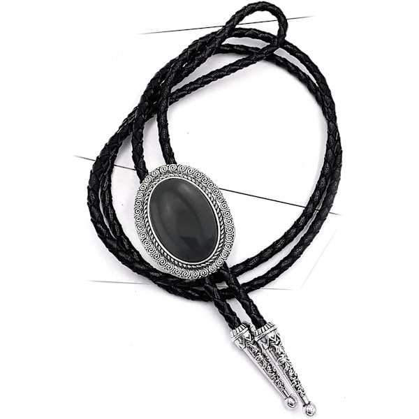 Retro Novelty Western Cowboy Celtic Svart Stein Bolo Tie Halskjede For Menn