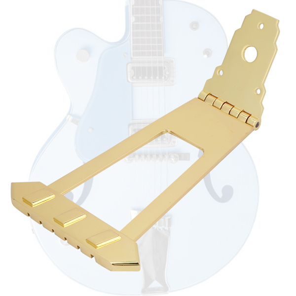 Zink-legering Jazz Bridge Gitarr Tremolo Bridge Stränghållare Musikinstrument Tillbehör (Guld)