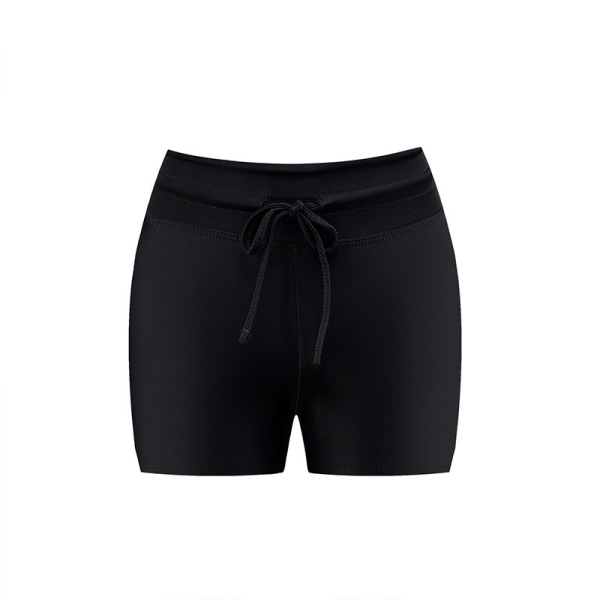 Badbyxor för kvinnor med hög midja Baddräkt underdel Baddräkt Pojkshorts Badkläder Bikini Board Shorts,Svart,M