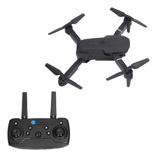 E88 4-akset luft-quadcopter HD dobbeltkamera højopløselig foldbar RC-drone sort