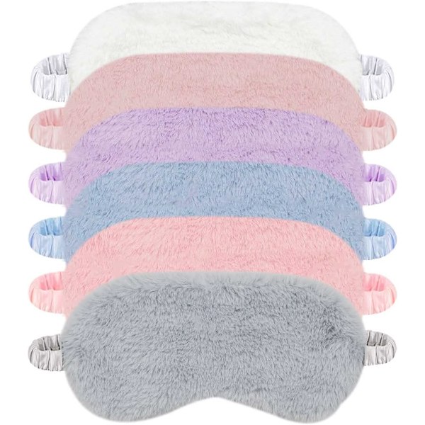 6-pack plush eye mask satin back