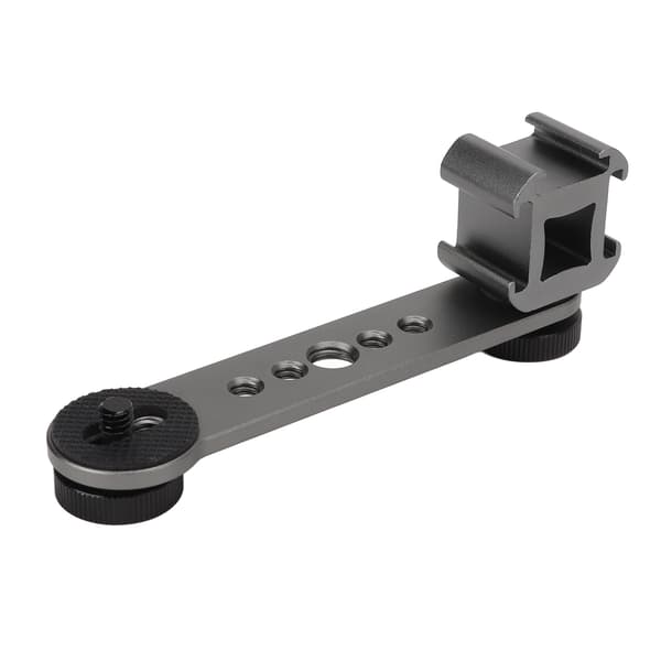 Triple Cold Shoe Extension Bracket Aluminiumlegering Mikrofonstativ Monteringsadapter til Stativ Monopod Stabilisator Mørkegrå