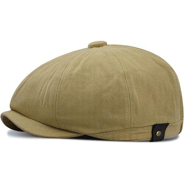 Croogo Mænds 8-delt Newsboy Flat Cap Bomuld Newsboy Gatsby Ivy Cap Cabbie Kørsel Hat Ottekantet Golf Beret Hat Scally Hatte