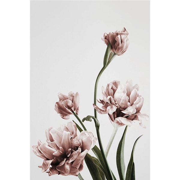 Wekity Tulip Väggkonst Print affisch, enkel modekonstteckningsdekor för hemmet Vardagsrum Sovrum Kontor och barnrum (set med 3 unframe