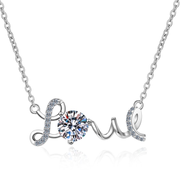 Moissanite Hänge Halsband 1CT S925 Silver D Färg Ideal Cut Diamant Halsband för Kvinnor