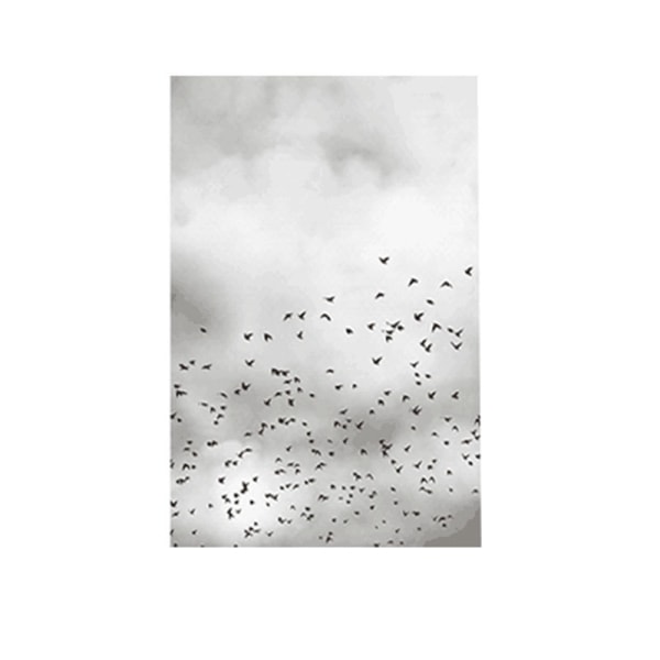 Fåglar och maskrosor Väggkonst Canvas Print Poster, Simple Fashion Svartvit konstteckningsdekor (set med 3 oinramade, 16''x20'')