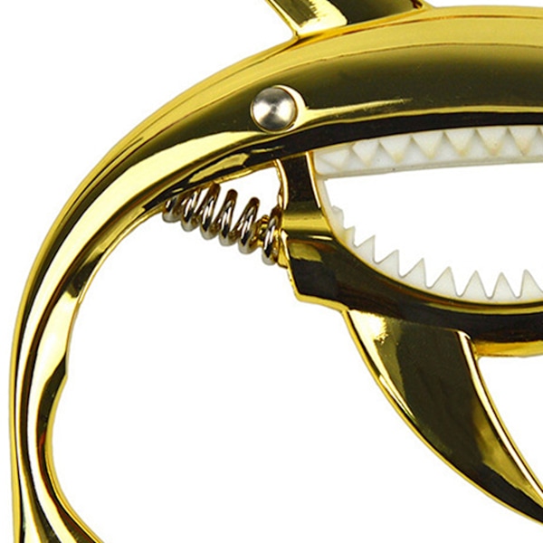 Shark Capo i zinklegering, mjuk och elastisk för akustisk gitarr, ukulele, mandolin, banjo, guld