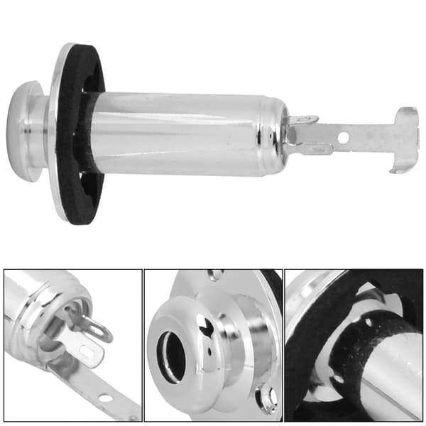 Kobber gevind stereo output jack tilbehør til elguitar (sølv)