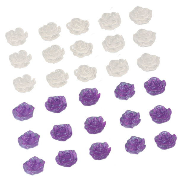 10 kpl 3D Kamelia-muotoisia kynsikoristeita DIY-hartsi hienostunut valo muuttuva kynsikoriste naisille violetti