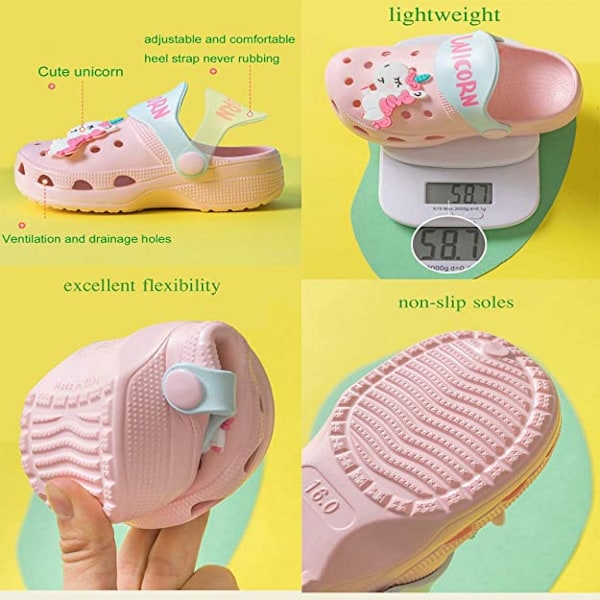 Barn Clogs Pojkar Flickor Sommartofflor Småbarn Strand Dinosaurie Sandaler UK 5.5-13.5 Barn