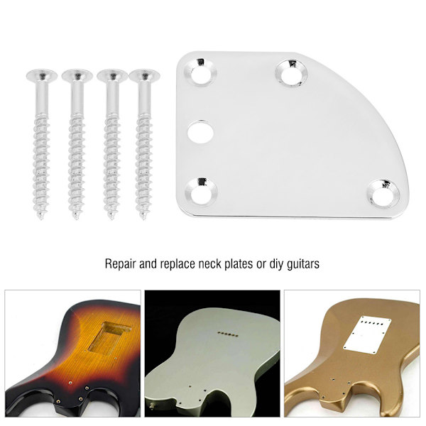 5-hulls nakkeplate for ST elektrisk gitar Deluxe Style DIY erstatningsdeler (sølv)