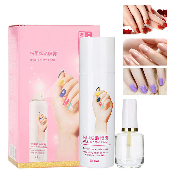 6 färger Manikyr Nagellack Spray Baslack Snabbtorkande Sprayning Lätt Tvätt Nagelspray 05
