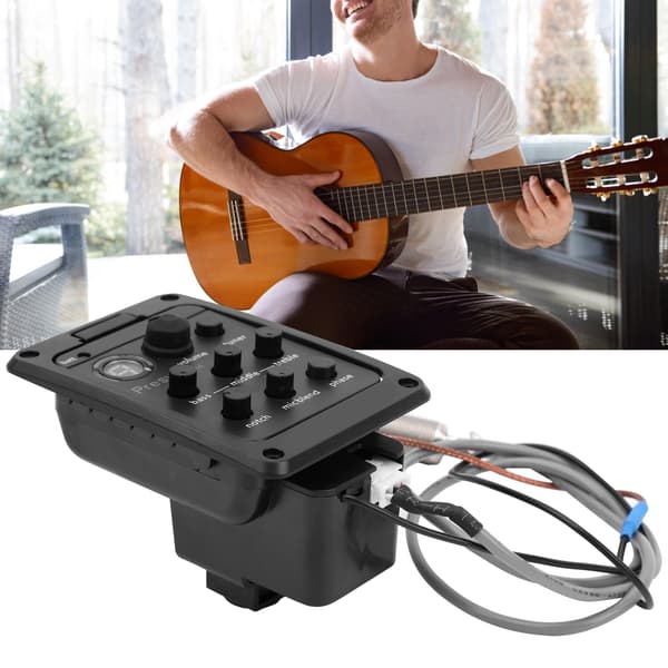 Pickup med mikrofon, mixing, dobbelt tilstand, forforstærker, equalizer, tilbehør til piezoelektrisk guitar