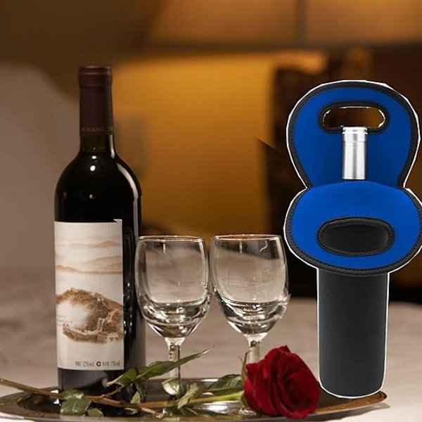 Isolerad vinväska för 750 ml flaskor, mångsidig väska för vin, öl och vatten | Perfekt för restauranger och resor blue