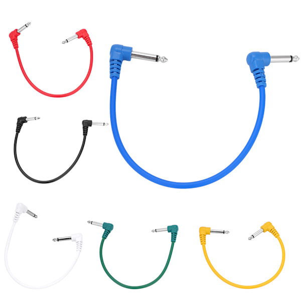 6 st Effektpedal Audio Plug Patch Kabel Sladd Vinkel för Basgitarr