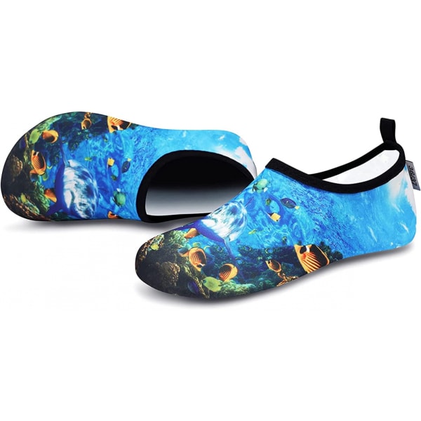 AVEKI Vedenurheilukengät Paljain Jaloin Nopeasti Kuivuva Aqua Jooga Sukat Slip-on Miehille Naisille, Deepsea, Koko: 44