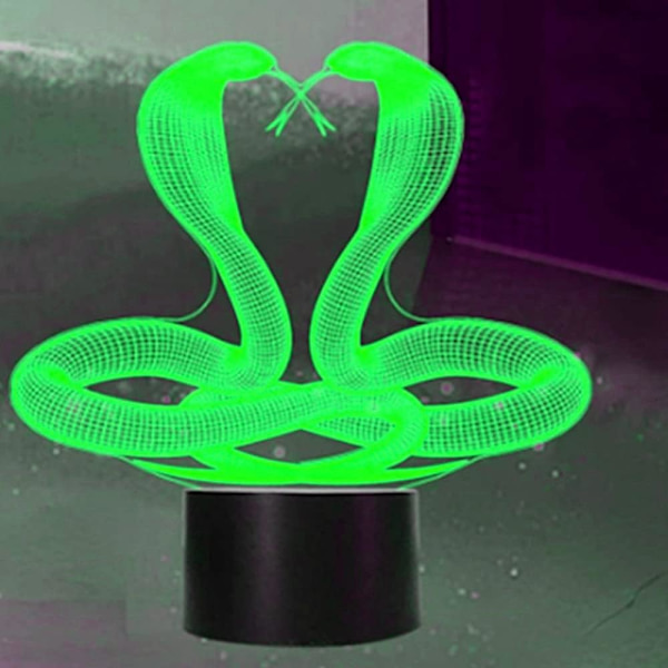 WJ 3D Slange Natlys LED Lampe Illusion 7 Farve Skiftende Bord Dekoration Lamper Fødselsdag Gave Akryl Base USB Kabel Legetøj