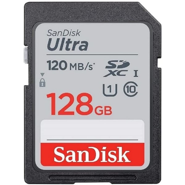 128GB Ultra SDXC UHS-I-minneskort - 120MB/s, C10, U1, Full HD, SD-kort - SDSDUN4-128G-GN6IN