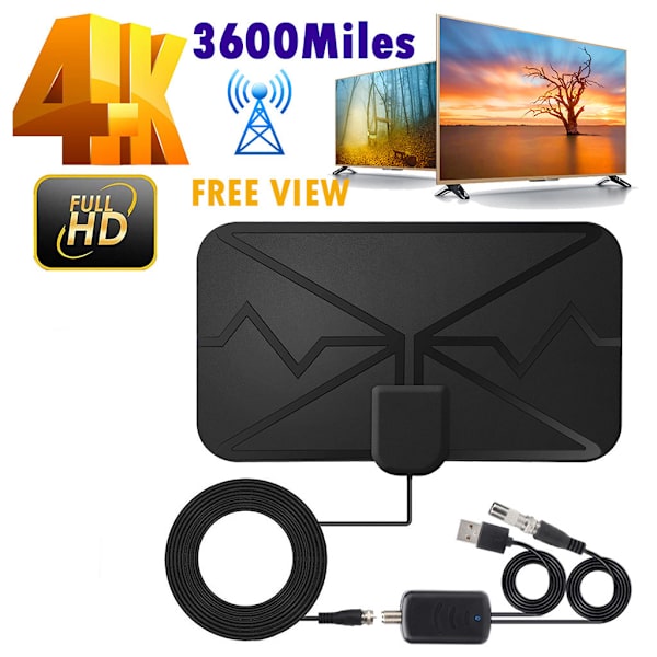 4K DVB-T2 NBC TV-antenne med signalforstærker 3600 miles 4K HD indendørs digital HDTV-antenne til Europa og Amerika
