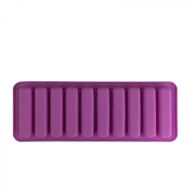Chokoladebarforme, 10-Huls Lange Strimler Form, Fingerkage Silikonform, Non-Stick Silikon Pinde Bagebakke, Form DIY Tool