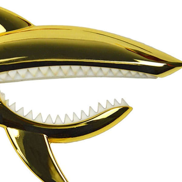 Shark Capo i zinklegering, mjuk och elastisk för akustisk gitarr, ukulele, mandolin, banjo, guld