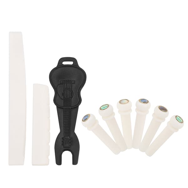 Folk Guitar Bridge Pin Kit Bone Saddle Nut Nail Puller Musikinstrument Tilbehør
