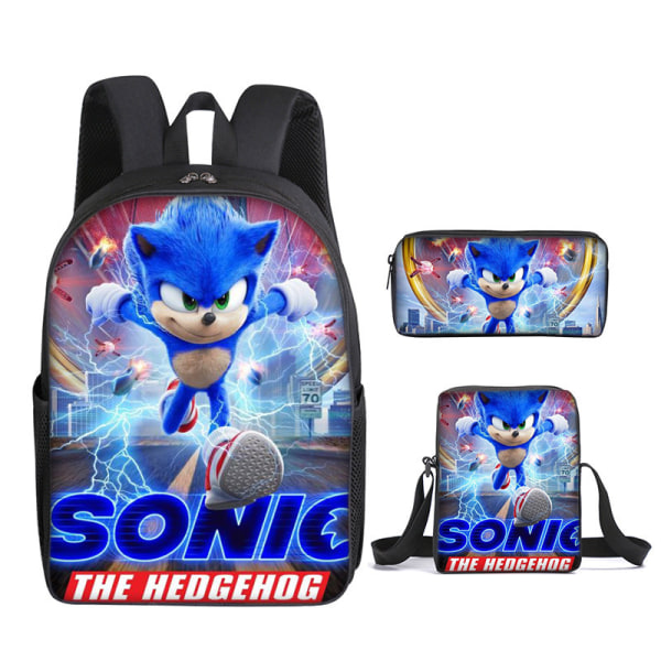 SONIC reppu Sonic alakoulun reppu 3-osainen anime-sarjakuvareppu olkalaukku kynäpussi Style M three-piece