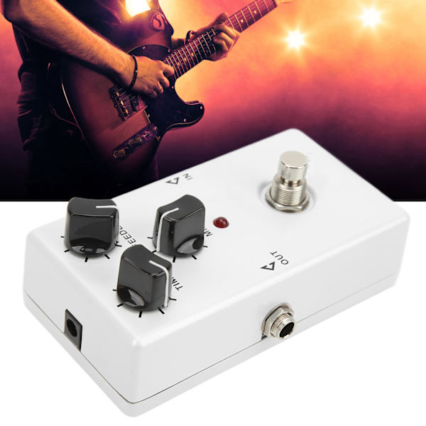 Fördröjningspedal BBD Analog Krets Elektrisk Gitarr Monoblock Effekt med 3 Justeringsknappar 30mA
