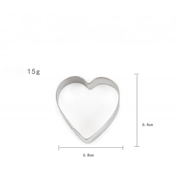 3 stk. Mini geometriske formede småkage- og kiksudskærere Hjerte Trekant Rund Lille cirkel Bageform i rustfrit stål