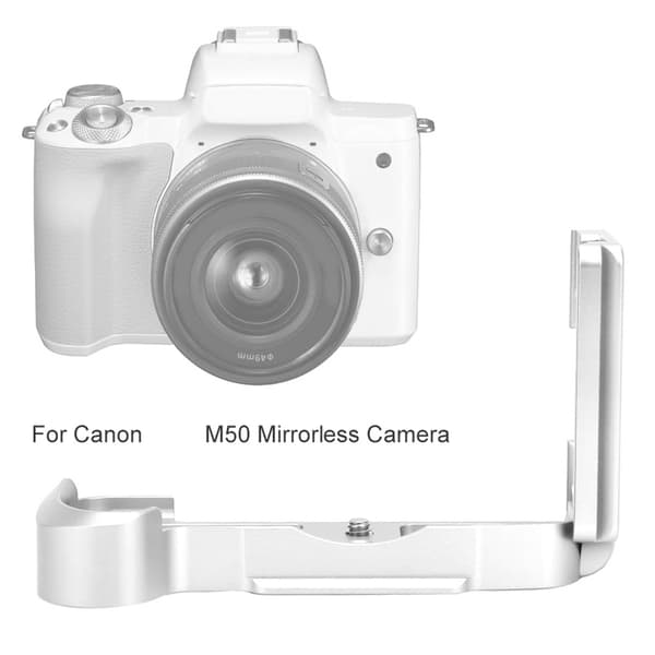 Aluminiumslegering L-formet Quick Release Plade til Canon EOS M50 Spejlløst Kamera (sølv)