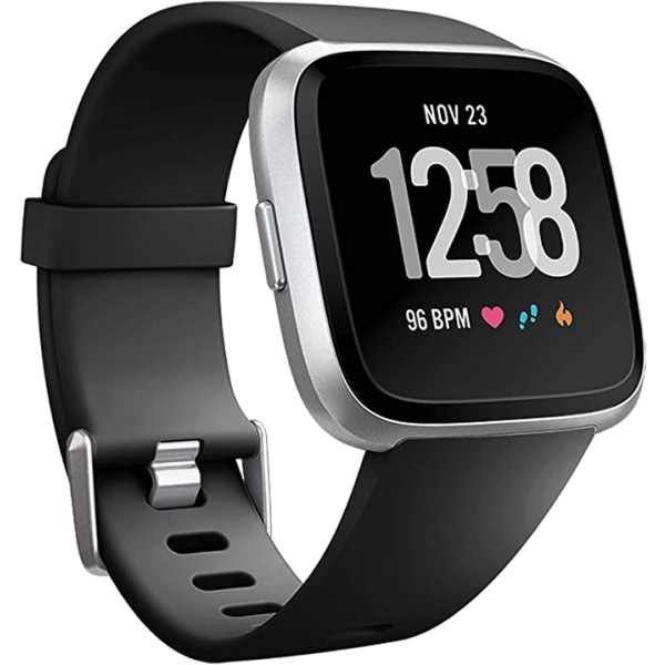 The smart watch strap is compatible with Fitbit versa Smartwatch, versa 2 and versa Lite se watches for women and men（Black-L）