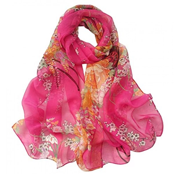 AVEKI Halsdukar för kvinnor Lättviktsmode Halsdukar Tryck Blommönster Halsduk Sjal Wraps, A09