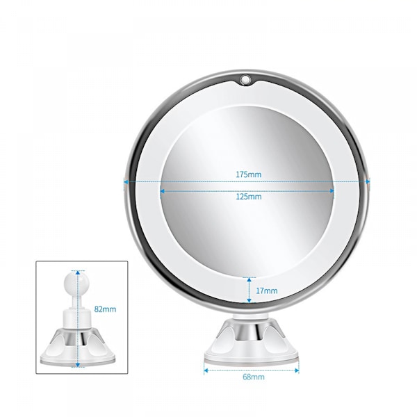 Forstørrende effektmodel Fyldlys 10 gange forstørrelse Desktop Touch Desktop Spejl To-farvet skønhedsspejl