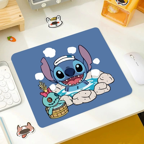 Liten Mus Gaming Musmatta Mus Stitch MOUS Musmatta Gamer Mausepad Datormatta Skrivbordsunderlägg PC Tillbehör Mattor Tangentbord Skåp Mause blue 300*250*3mm