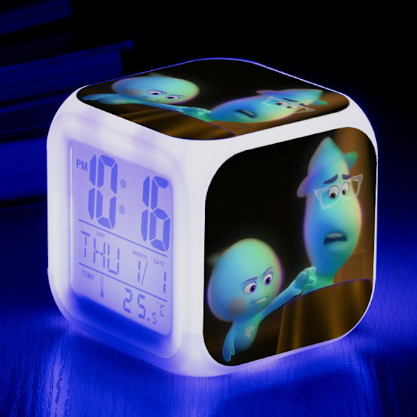 Anime Mind Adventure Färgrik Väckarklocka LED Kvadratisk Klocka Digital Väckarklocka med Tid, Temperatur, Alarm, Datum