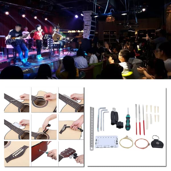 Gitarrreparationsverktyg Set Musikinstrumentdelar Underhåll för Basstränginstrument