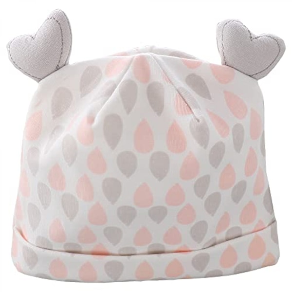 Spädbarnsmössa för nyfödda bebisar 0-3 månader Supper Soft Organic Cotton  0-3 månader||Rosa dropp-dropp (hjärta anten)
