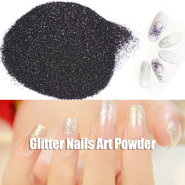 Multikromatisk färgglad ljus skimrande galaxglitter fint nagelkonstpulver svart