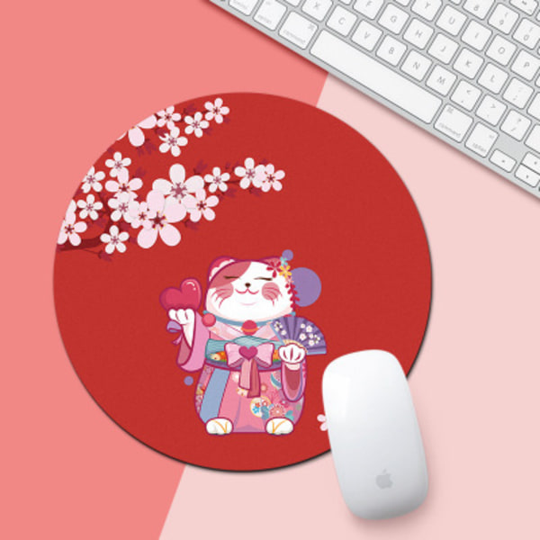 Round mouse pad, cute anime cartoon rubber mouse pad