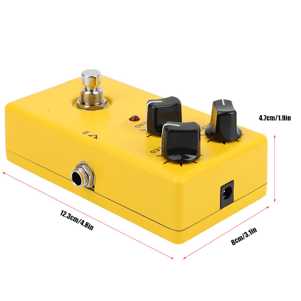 Gul Metall Elektrisk Gitarr Effekt Pedal Mini Gitarr Ljud Chorus Effekt Pedal Processor
