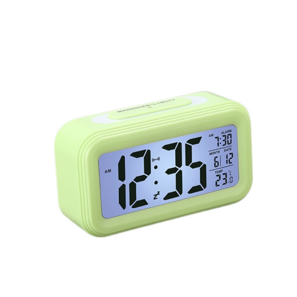 JUSTUP Batteridriven sladdlös digital väckarklocka för sovrum Kontor tunga sovplatser Barn （Grön）