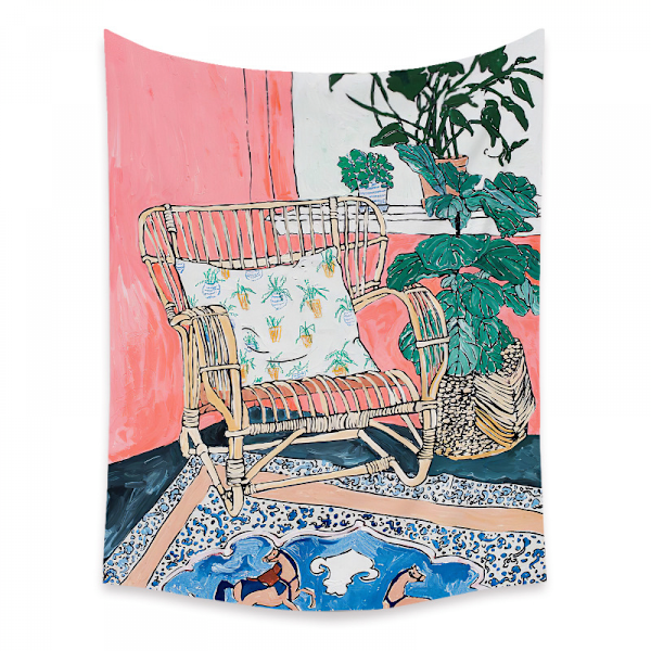 Wekity Botanisk Boho Hjem Gobelin Æstetisk Kunst Hjem Baggrund Stof Ornament Gave Mandala Gobelin Ornament (ZJ825-66, 51 X 59 Tommer)