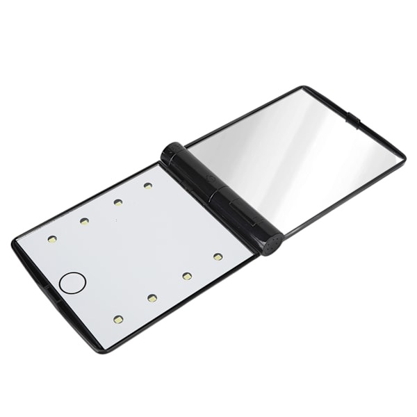 Ljus Makeup Spegel LED Dubbelsidig Bärbar Fällbar Känslig Touch Kosmetisk Spegel för Daglig Liv Svart
