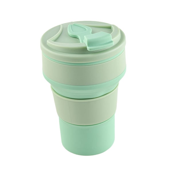 Silikoninen Kasaan Taittuva Vesi-Kuppi Vaellukselle, 12 Oz Taittuvat Vesi Pullot BPA Vapaa, Uusiokäyttöinen Matkustaminen Juoksu Leirintä (350ML) (Vihreä)